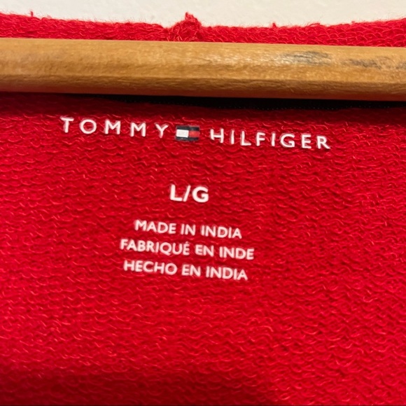 Tommy Hilfiger V Neck Crop Hoodie Sweater - Picture 9 of 10